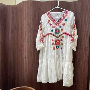 Embroidered peasant dress